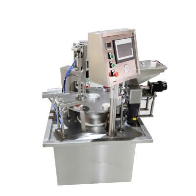 China Automatic Rotary Coffee Capsule Jam Pudding Yogurt Cup Food Aluminum Foil Filling and Sealing Machine for sale