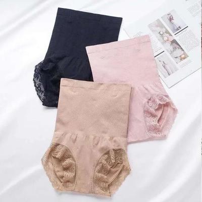 China SHOWMELLY Breathable High Waist Pull In Abdominal Pants Postpartum Thin Lace Seamless Arm Lift Triangle Pull In Abdominal Pants for sale