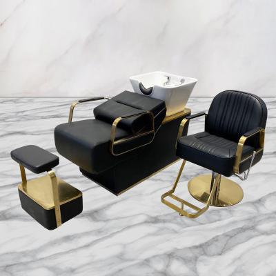 China Minimalist Classic Look Hair Salon Equipment Furniture Package Makeup Styling Shampoo Chair Set for sale