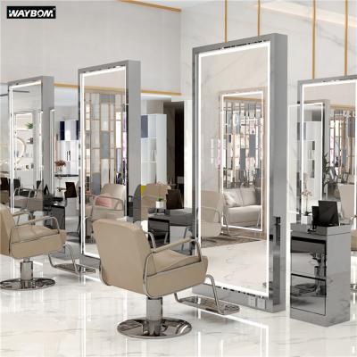 China Modern Barber Beauty Hair Salon With Chairs And Vanity Table Mirror Station for sale