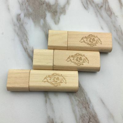 China Rectangle Customize Logo Wood Wedding Gift USB 2.0 Flash Drive 4GB 8GB 16GB 32GB Pendrive Mini Pen Drive Memory U Stick for sale