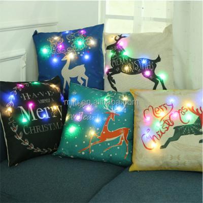 China Amazon Hot Selling Indoor Decoration Christmas LED Pillow Cover Promotional Pillowcases for sale