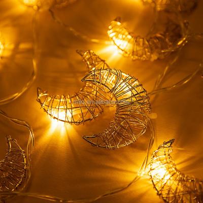 China Ramadan Moon Shape LED String Lights Holiday Lighting Fairy Garland For Christmas Tree Wedding Party Ramadan Decoration for sale