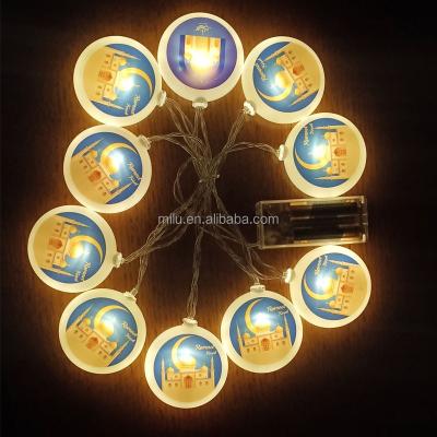 China Ramadan Moon Star Led Light String Hajj Mubarak Ramadan Kareem Eid Al Adha Party Decoration Eid Mubarak Decor Muslim Islamic Festival for sale