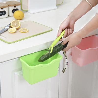 China Without Lid Folding Waste Bin Sideboard Door Hanging Trash Can Wall Mounted Bin For Bathroom Toilet Waste Storage for sale