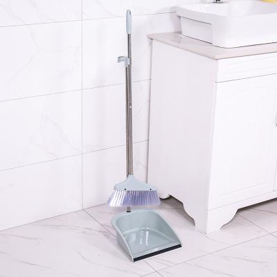 China 2020 New Family Factory Direct Design Aluminum Handle Floor Broom Long And Plastic Dustpan Cleaning Set for sale