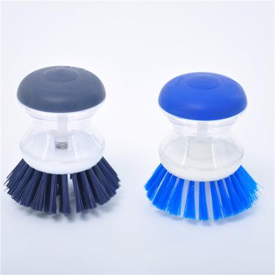 China Kitchen Amazon Pot Cleaning Tool Washing Dish Brush Plastic Viable Professional Round Kitchen Small Pot Cleaning Brush for sale