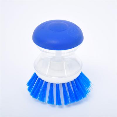 China Sustainable Dish Wash Cleaning TPR+PP Pot Brush Around Main Kitchen Soap Dish And Pot Cleaning Dispensing Brush for sale