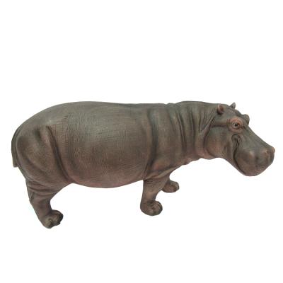 China Wholesale Europe Handmade Cute Animal Decor, Lifelike Statue Resin Animal Hippopotamus for sale