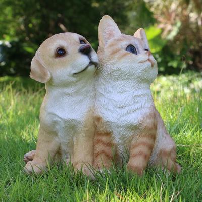 China Europe OEM Cat and Dog Figurines Animals, Garden Decor Resin Artificial Europe Small Home Decoration for sale