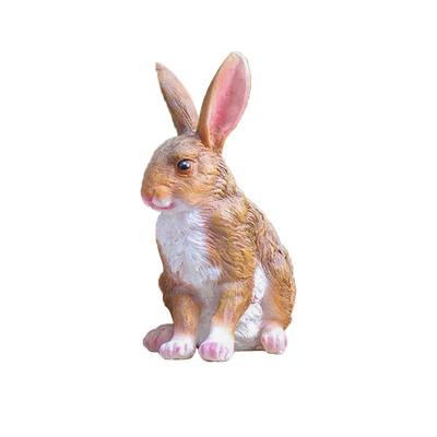 China Europe Realistic Garden Rabbit in Sculpture Wholesale Hand Painted Animal Resin Statue for sale