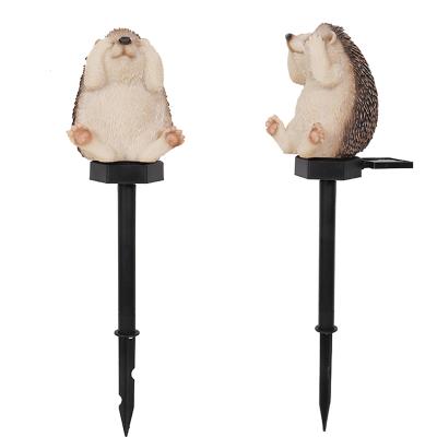 China Custom Resin Animal Solar Garden Light, Solar Hedgehog Outdoor Garden Lights Stake Pathway Ornament Lamp for sale