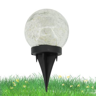 China Outdoor Solar Yard Garden Lights Glass Ball Pathway Stake Light Yard Solar Power Waterproof Lamp for sale