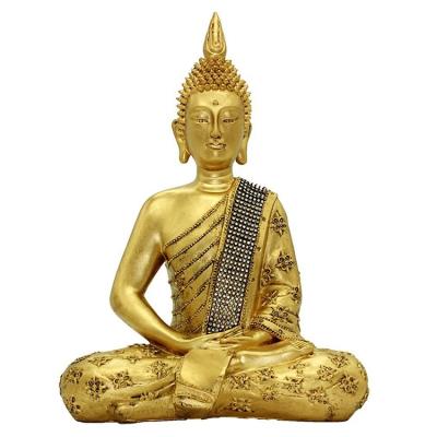 China Wholesale Europe Resin Home Decor Crafts Golden Thai Buddha Statues Brass for sale