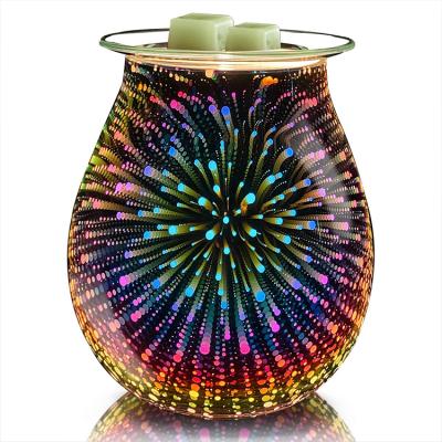 China Decorative Home Decorative Japanese Incense Table Wax and Candle Warmer, 3D Electric Scent Wax Candle Glass Heater for sale