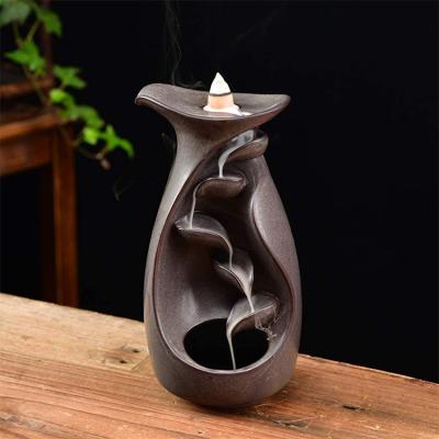 China Anti-Smell Wholesale Home Decor Handmade Ceramic Backflow Incese Burner Holder for sale