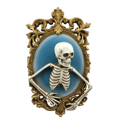 China Vivid Customized Design Halloween Decor Skeleton In The Mirror Decoration Pattern Wall Hanging for sale