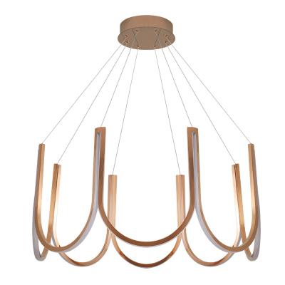 China New Minimalist Bedroom Dining Room Stainless Steel Pendant Light Nordic Modern Luxury Art Light Creative U Shaped Chandelier for sale