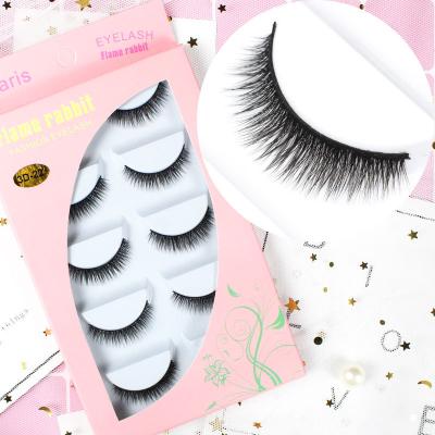 China Aurora Natural Lashes 5 Pairs Faux Mink Silk Lashes for sale