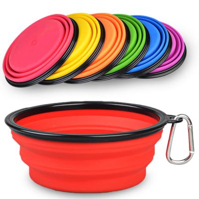 China Free Sample 2021 Hot Custom Wholesale Dog Bowl Auto Cat Food Water Foldable Travel Portable Silicone Dog Bowl for sale