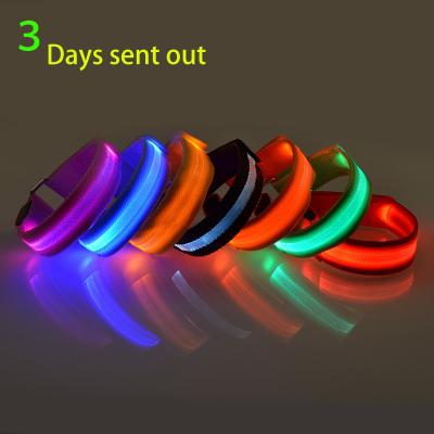 China Concert / Party / Light Running Light Up Rechargeable Battery Operated Usb Led Flashing Wristband Wristband Armband For Night Running for sale