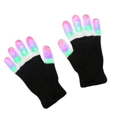 China Factory Supply Wholesale Elastic Nylon Light Up LED Christmas Gloves for sale