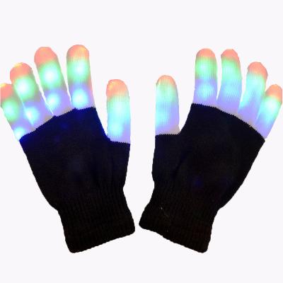 China Party Supply Wholesale Flashing Light Nylon Led Gloves for sale