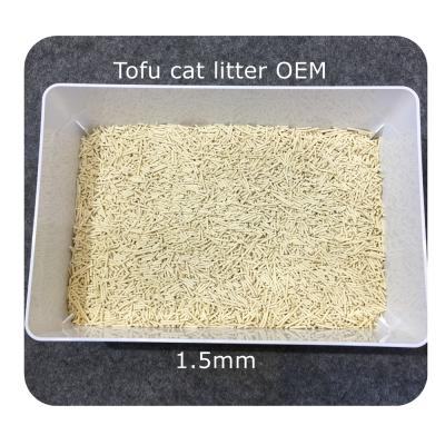 China OEM Flushable 1.5mm Nature Toilet Peach Scent Viable Tofu Cat Litter for sale