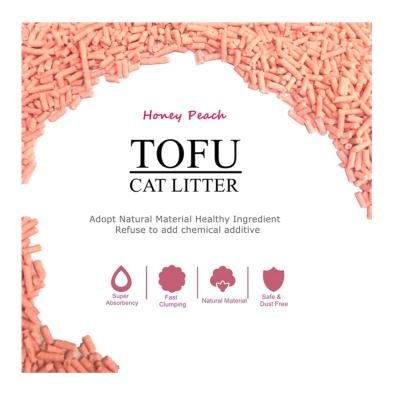 China Viable Dust Protected Cat Litter Sand 2.0 Honey Peach Tofu Cat Litter for sale