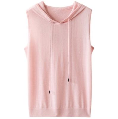 China Summer QUICK DRY Autumn Women's Spring Short Sleeve Knitted Premium T-shirt Hoodie Women Top in 16GG Ultralight Cashmere Worsted for sale