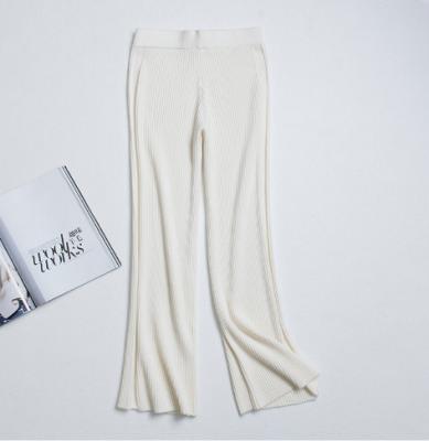 China Custom Fashion Anti-Static Cashmere Wool Long Yoga Women Knit Soft Trousers Pants for sale