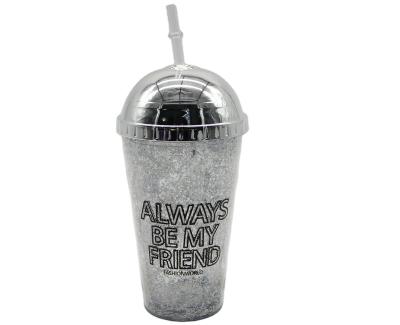 China Glitter Bottle 16oz Free Custom Cup BPA Logo Cup Wholesale Plastic Electroplate Cup for sale