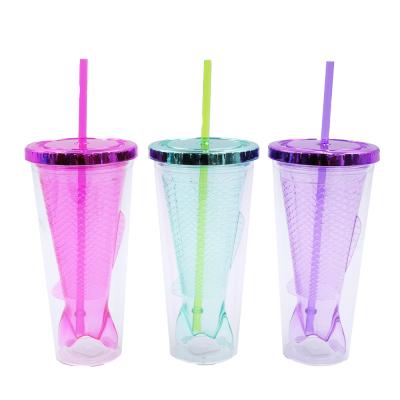 China Viable Plastic Tumbler Cups 20 oz Plastic Tumbler Double Wall Water Tumbler BPA Free for sale