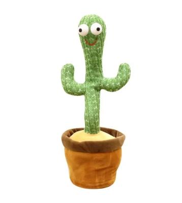 China Hot USB Charging Cute Dancing Flower Pot Plush Cactus Doll Electronic Twist Sing Swing Stuffed Plush Toy Talking Cactus for sale