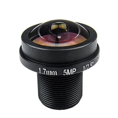 China 5.0 Megapixel 1.7mm Fisheye Lens For HD CCTV IP Camera 1/2.5'' M12 Mount F2.0 Compatible Wide Angle Panoramic CCTV Lens for sale