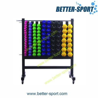 China weight & Dumbbell Vinyl Dumbbell Rack, 10 Column Dumbbell Rack, Dumbbell Weights Exercise Fitness Gym Set With Rack for sale