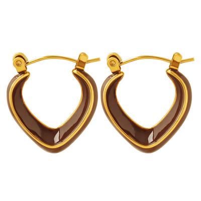 China European and American stylish temperament earrings fashion ear jewelry stainless steel V-shaped jewelry for sale