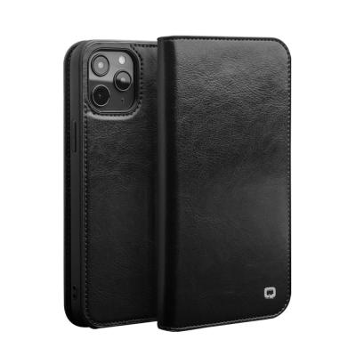 China Wholesale Flip Style QIALINO Dispenser Phone Wallet Leather Case For iPhone 12 Max Pro for sale