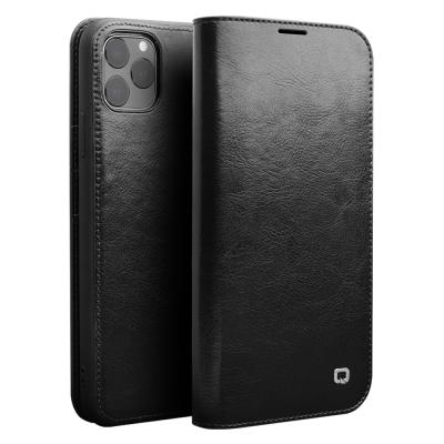 China Flip Style QIALINO Luxury Genuine Leather Wallet Phone Cover Case For iPhone 11 Pro Max for sale