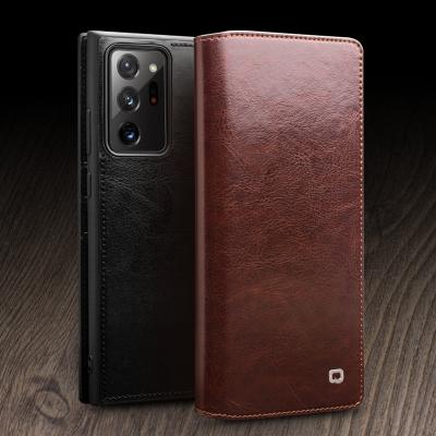 China QIALINO Ultra Thin Pure Handmade Genuine Leather Case For Samsung Galaxy Note 20 Ultra Case for sale