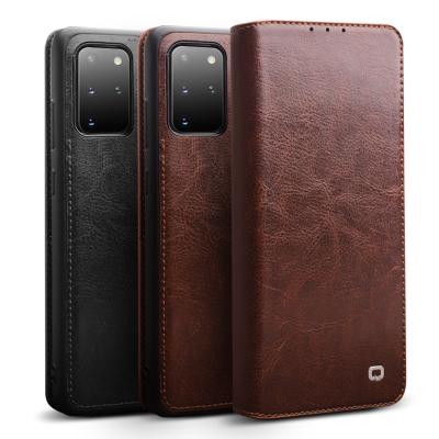 China QIALINO Shockproof Private Label Flip Style Leather Wallet Case for Samsung Galaxy S20 ultra for sale