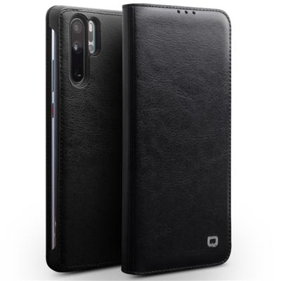 China Brand Ultra Thin Flip Cover Case Magnetic Genuine Leather For Huawei P30 2019 QIALINO pro for sale