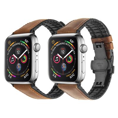 China 2019 QIALINO 38mm/42mm New Design Stylish And Fashion Genuine Leather Waterproof Watch Band For Apple iwatch band for sale