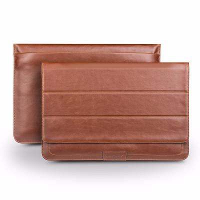 China 2017 Smooth Feel QIALINO Brand Genuine Leather Sleeve Laptop Bag For Macbook Pro for sale