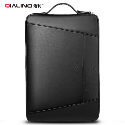 China 2018 QIALINO model new arrival luxury leather men's business handbag genuine crocodile leather for macbook case leather bag 12/13/15 inch for sale