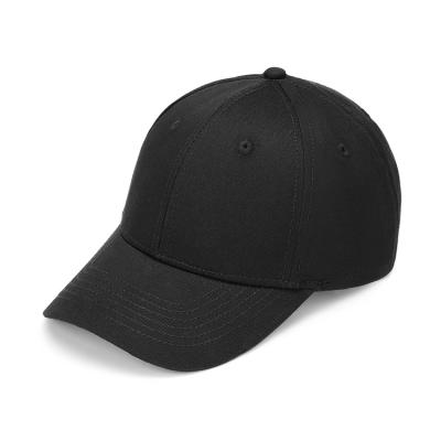 China OEM COMMON Solid Black Blank Baseball Caps 6 Panel Curved Brim Papular Casual Baseball Caps for sale