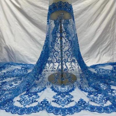 China 3D Handwork 2022 Luxury Embroidery Beading Stones Tulle Sequins Lace Up For Wedding Dress Party Gown Dress for sale