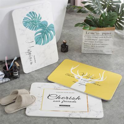 China Durable Strong Water Non Slip Foot Diatomite Absorbent Bath Mat for sale