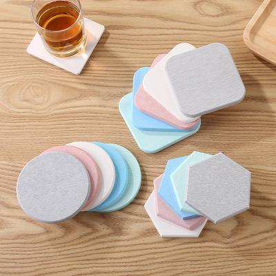 China Diatomite Coffee Diatomaceous Earth Coffee Tea Coaster Custom Viable Holder Eco Friendly Hexagon Quick Dry Absorbent Cup Coasters For Beverage for sale