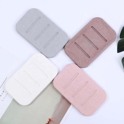 China Home.Hotel.Bathroom.Shower Room Eco-Friendly Diatomaceous Earth Square Diatomite Soap Dish Quick Dry for sale